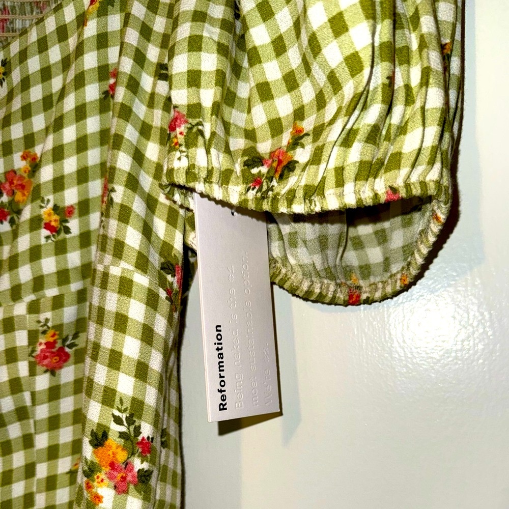 Reformation Gingham Green top - Picture 2 of 5